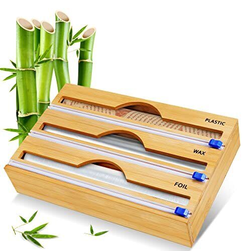 3 in 1 Bamboo Plastic Wrap Dispenser