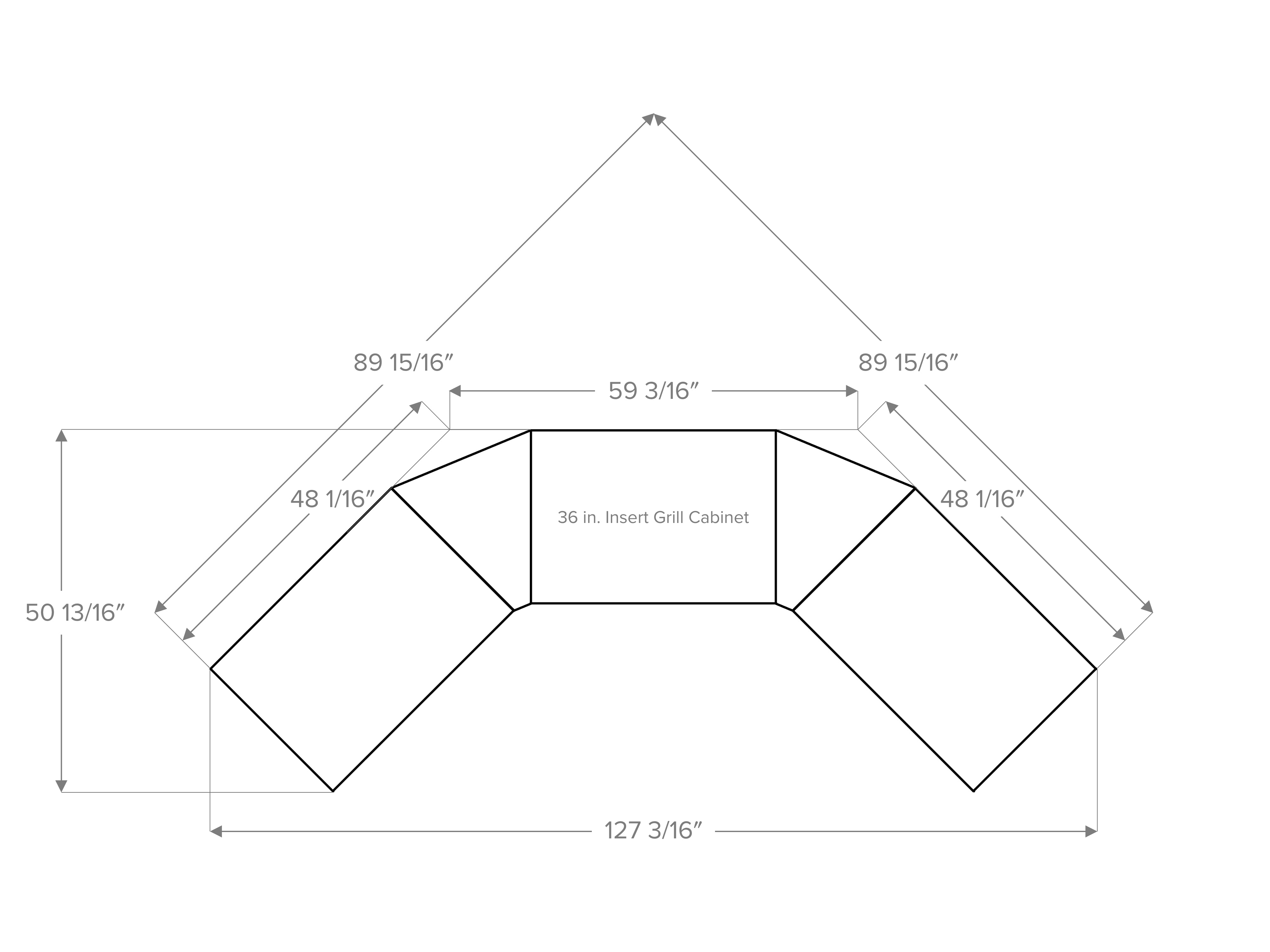 Outdoor Kitchen Signature Series 6 Piece U Shape Cabinet Set with 2 Door, Bar and Grill Cabinet