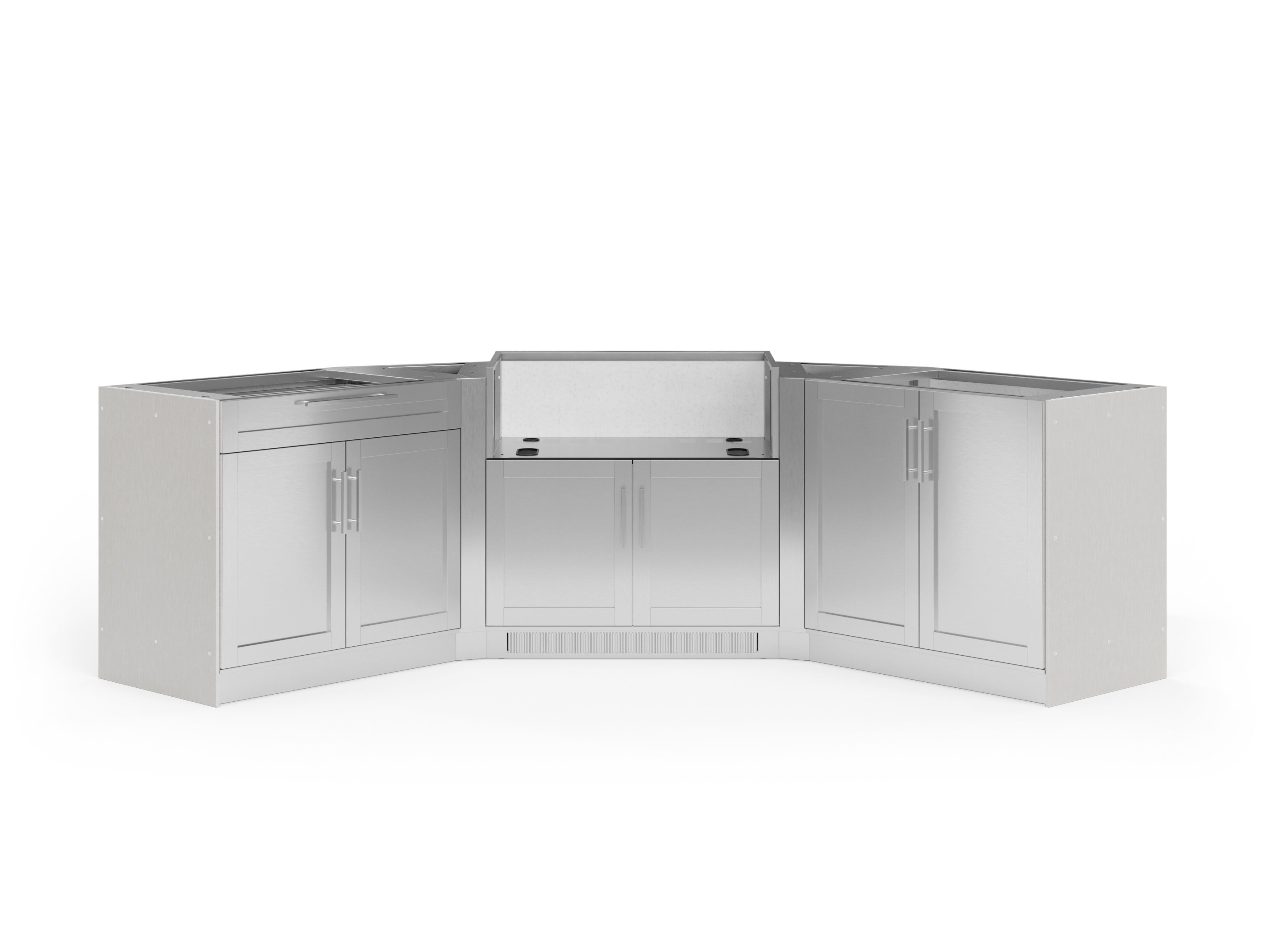 Outdoor Kitchen Signature Series 6 Piece U Shape Cabinet Set with 2 Door, Bar and Grill Cabinet