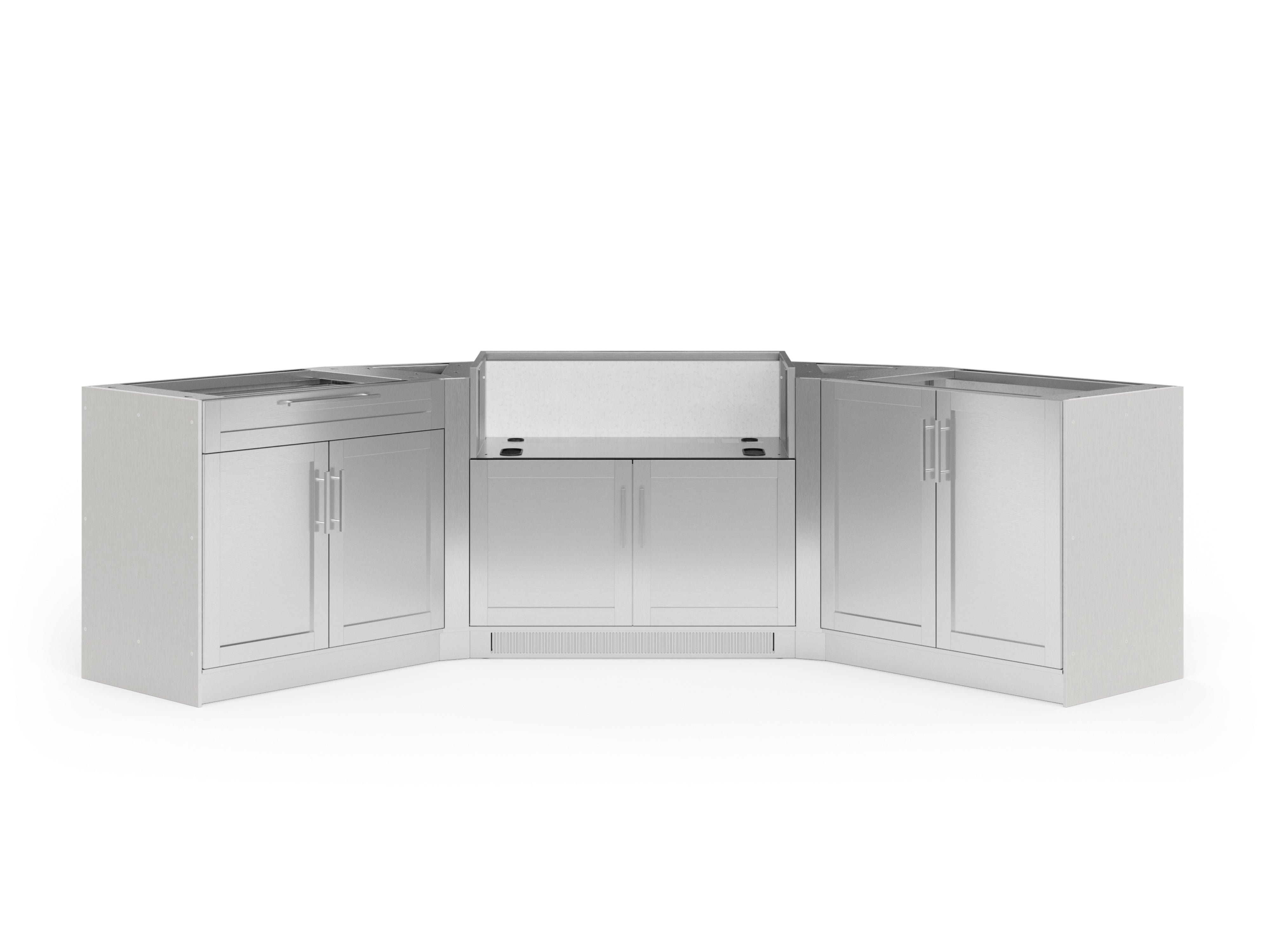 Outdoor Kitchen Signature Series 6 Piece U Shape Cabinet Set with 2 Door, Bar and Grill Cabinet