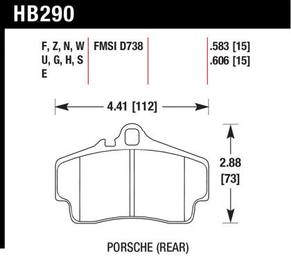 Hawk Street Ceramic Touring Rear Brake Pads (Cayman S / Boxster S 987)