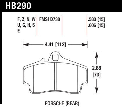 Hawk Street Performance Ceramic Rear Brake Pads (997 Carrera S)