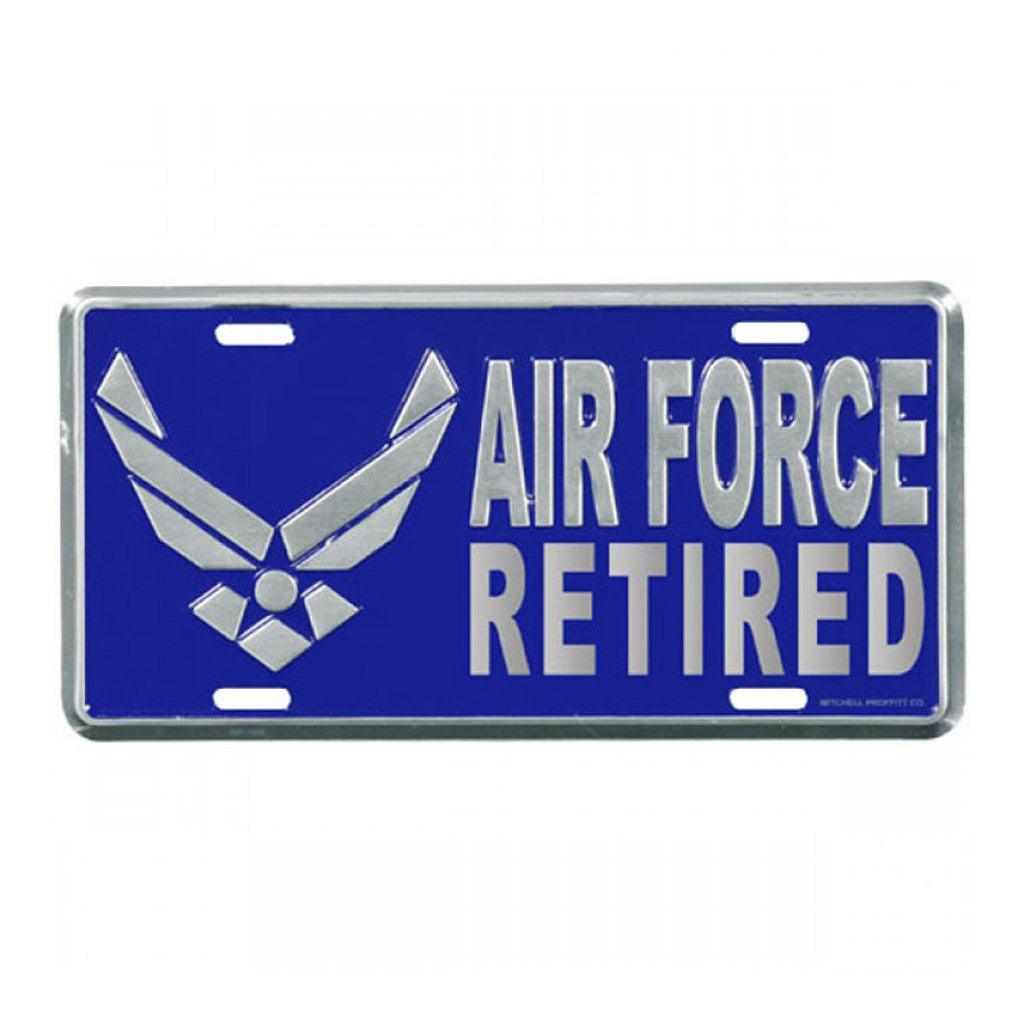 U.S. Air Force Retired Metal License Plate