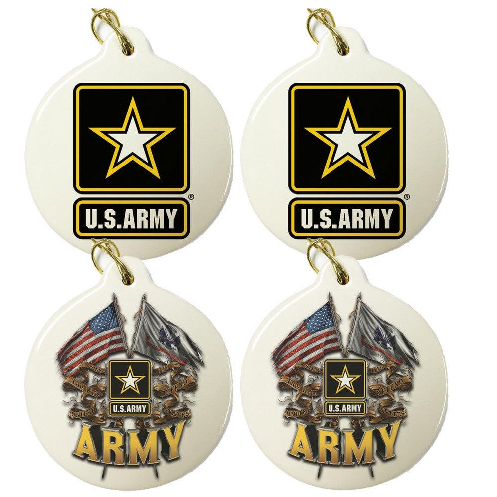 Army Set Of 4 Mixed Christmas Ornament Set