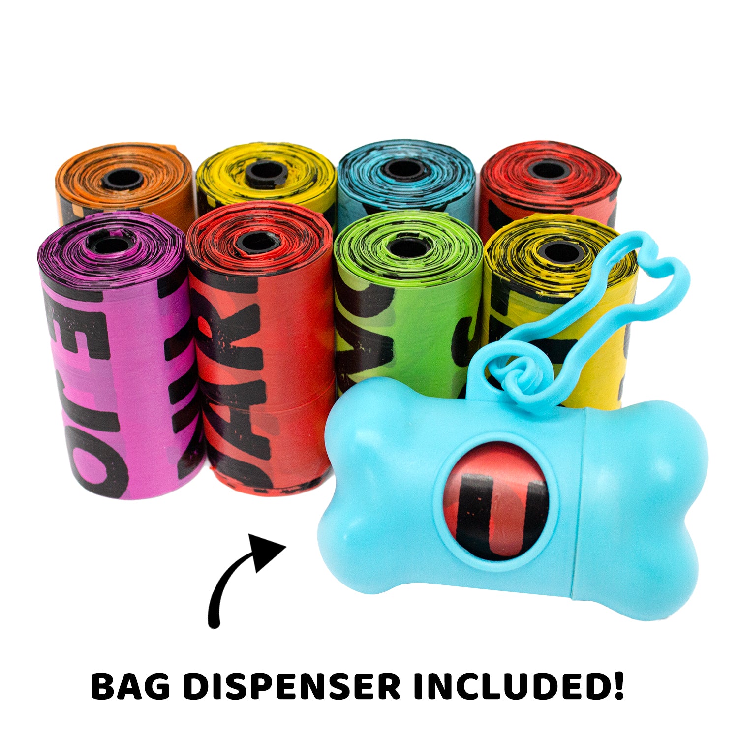 Dog Poop Bags with Dispenser - Fun Designs - Multi-Pack Options