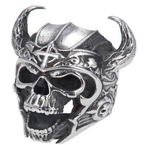 Daniel Smart Stainless Steel Warrior Skull Biker Ring