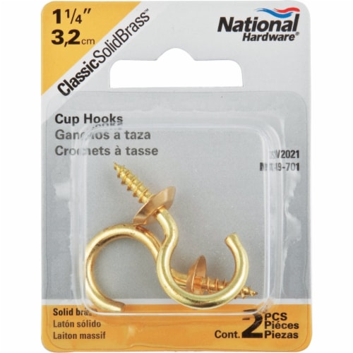 National Hardware 1-1/4 In. Solid Brass Cup Hook