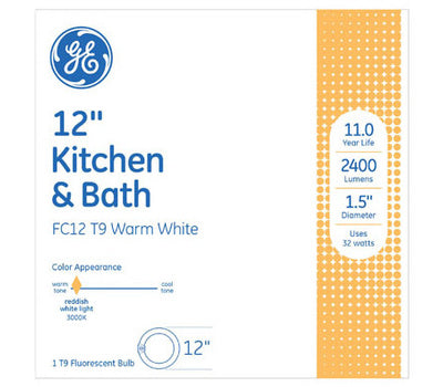 GE Lighting 11085 32 Watt Kitchen And Bath Circline Appliance Fluorescent Light Bulb 4 Pin