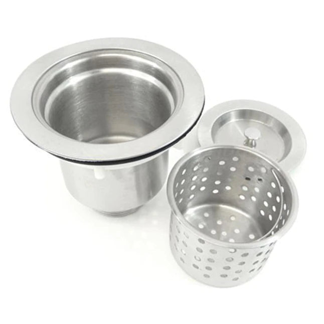 Coflex Extra Deep Cup Sink Basket Strainer with Sealing Lid, 304 Stainless Steel, Brushed Nickel Finish