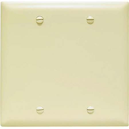 Pass & Seymour Blank Nylon Wall Plate, 2 Gang, Ivory