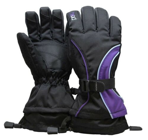 Head Junior Ski insulated Glove Black M Ages 6 to 10 Black & Pueple