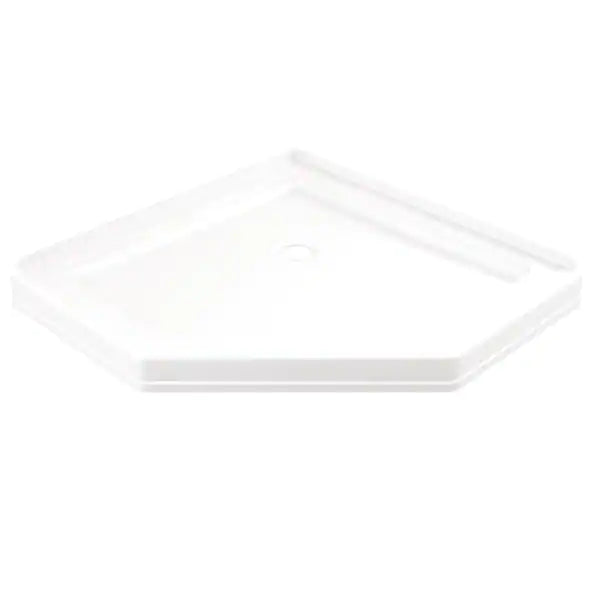 Delta Foundations 38 in. L x 38 in. W Corner Shower Pan Base with Corner Drain in White