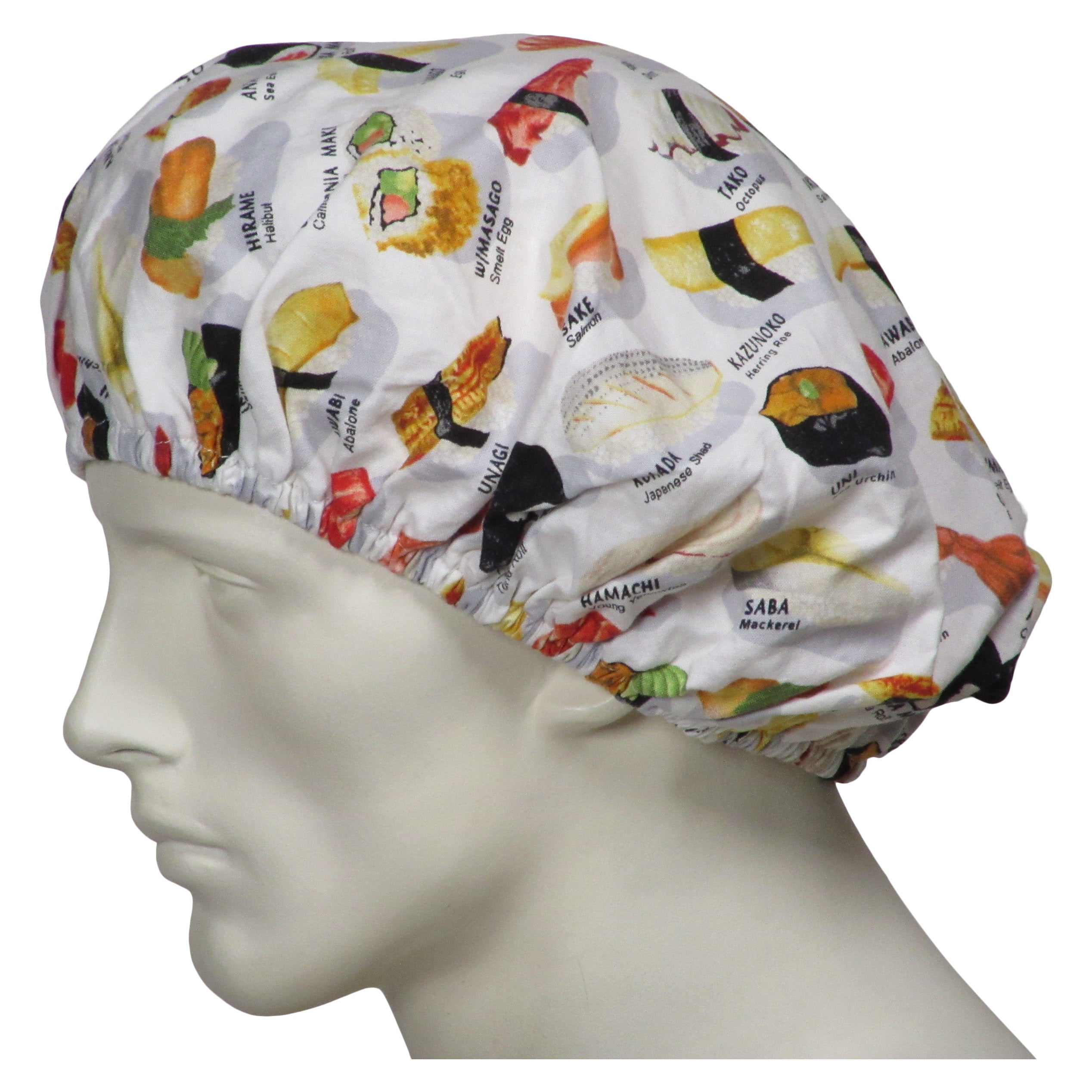  Bouffant Scrub Hats Sushi 