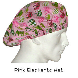  Bouffant Surgical Hats Pink Elephants 