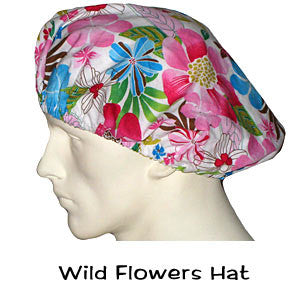  Bouffant Scrub Hats Wild Flowers 