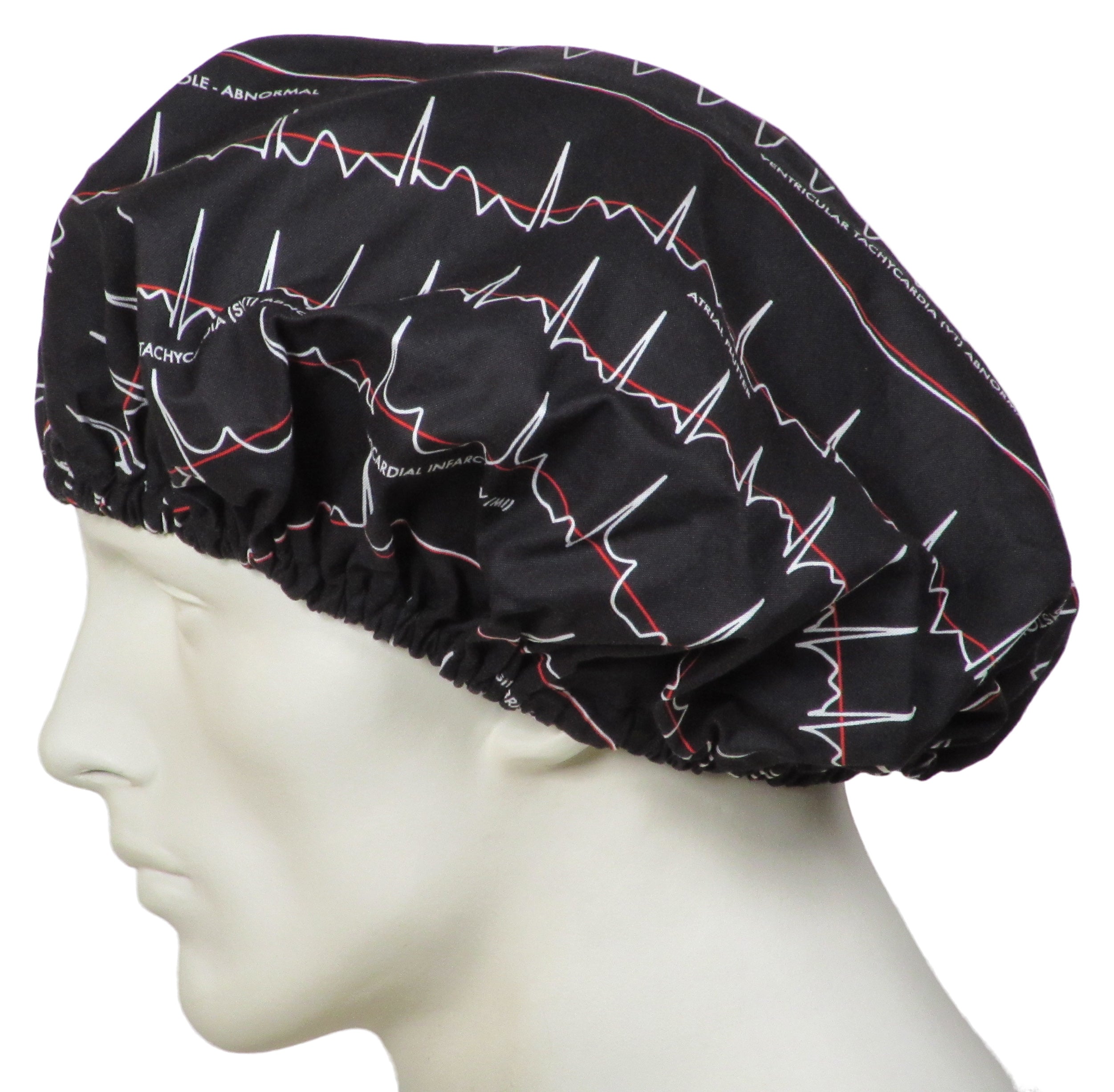  Bouffant Scrub Hat Electrocardiogram 