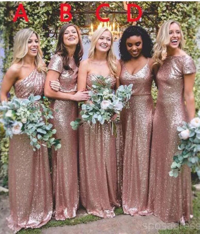 gold sequin bridesmaid dresses