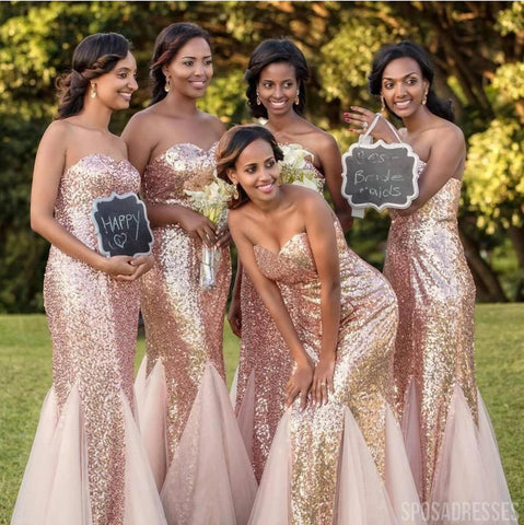 rose gold sequin bridesmaid dresses