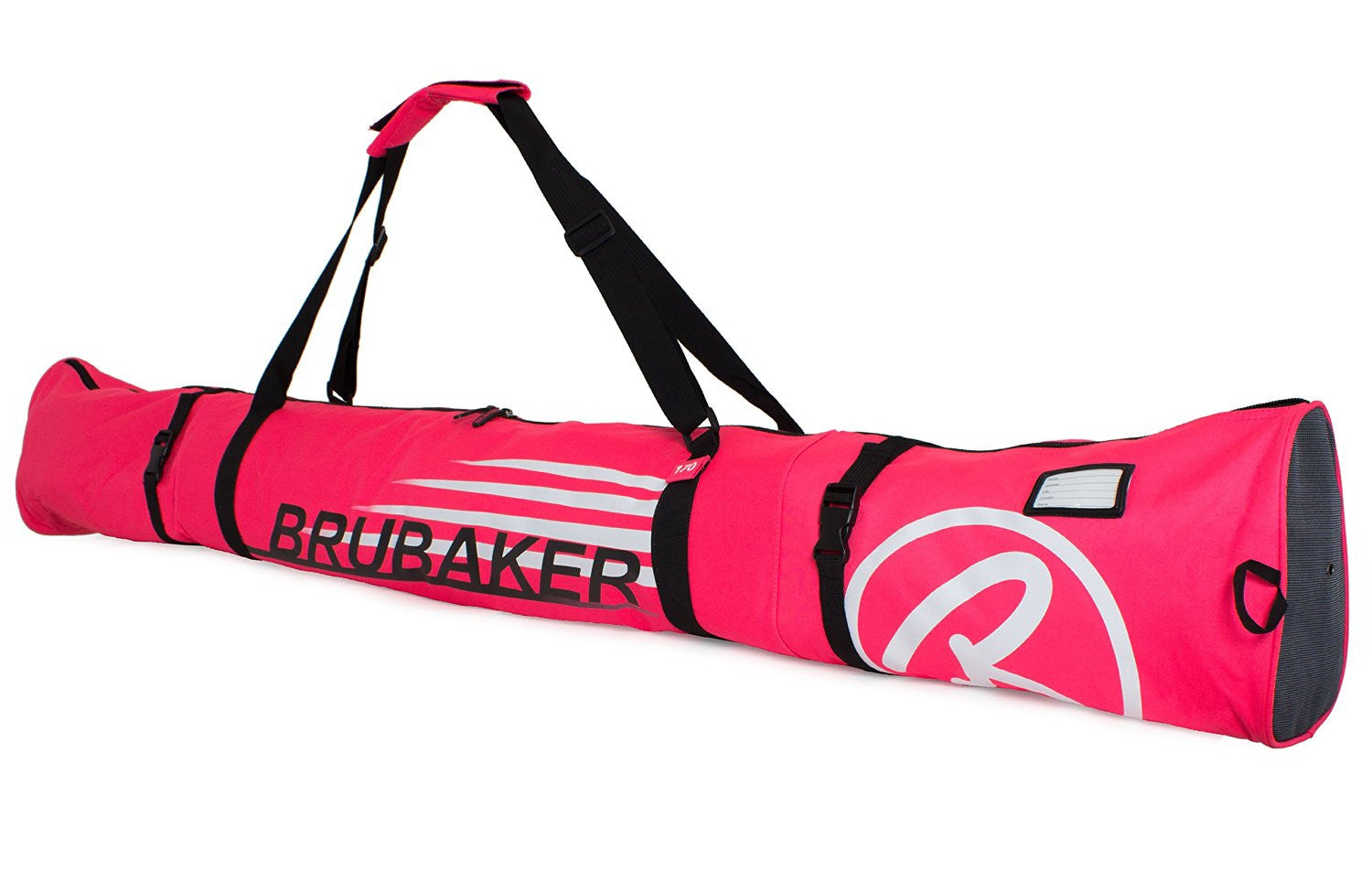 BRUBAKER Ski Bag Combo for Ski, Poles, Boots and Helmet - Limited Edition - Dark Pink / White