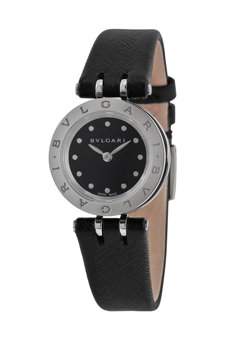 Bvlgari B Zero 1 Black Dial Black Leather Ladies Watch BZ23BSCL