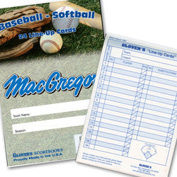 Baseball Line Up Card Booklet