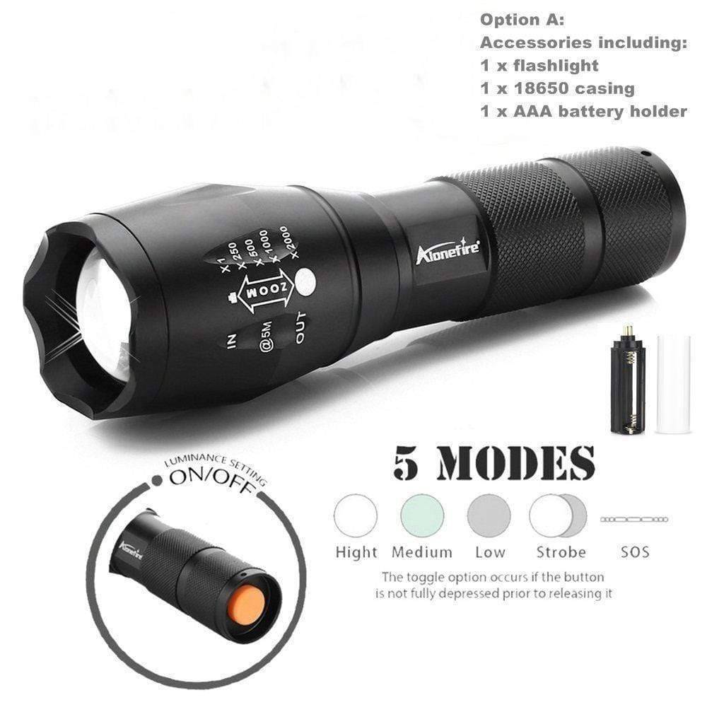 Aluminum Zoomable LED Flashlight