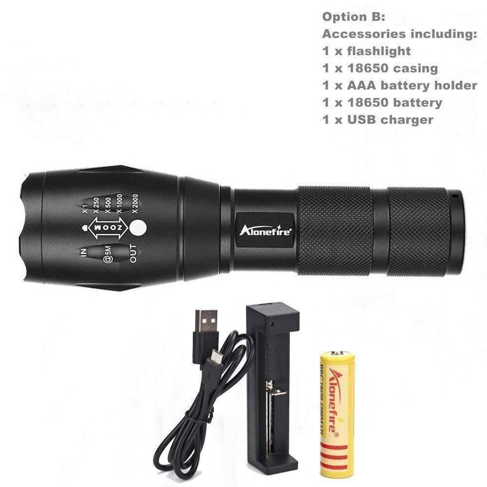 Aluminum Zoomable LED Flashlight