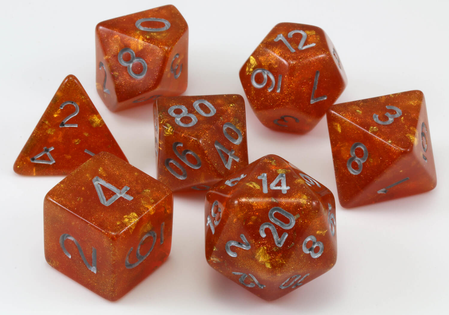 Confetti Dice (Bronze Dragon Scale) | 7pc RPG Role Playing Game Dice Set