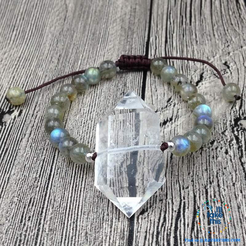 Energy + Destiny?Natural Quartz and Labradorite stone Bracelet