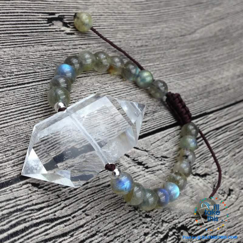 Energy + Destiny?Natural Quartz and Labradorite stone Bracelet