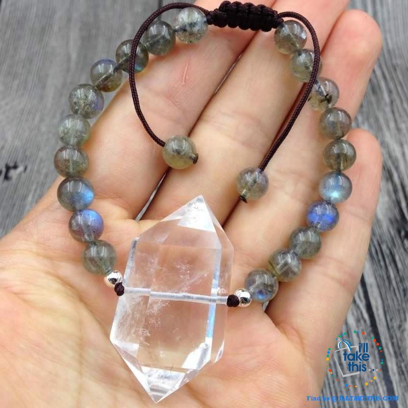 Energy + Destiny?Natural Quartz and Labradorite stone Bracelet