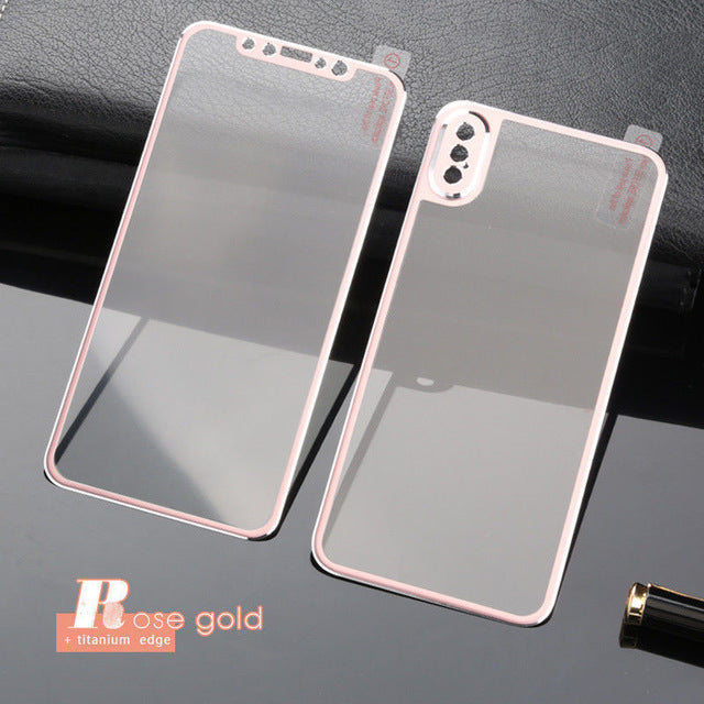 Premium Front and Back Screen Protector For iPhone X - Full Body Cover Toughened Tempered Glass