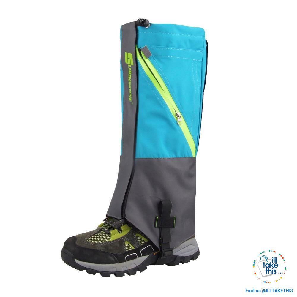 Waterproof Camping, Hiking Snow Leg Gaiters, 2 Layers of protection - 4 Color Options