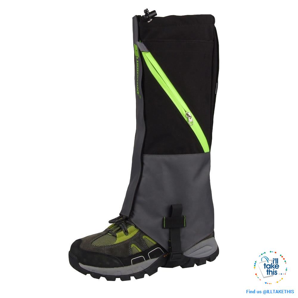 Waterproof Camping, Hiking Snow Leg Gaiters, 2 Layers of protection - 4 Color Options