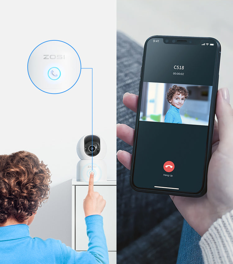 ZOSI 2K 3MP Indoor Pan/Tilt Security Camera - 360° WiFi Camera With Motion Tracking & Two-Way Audio