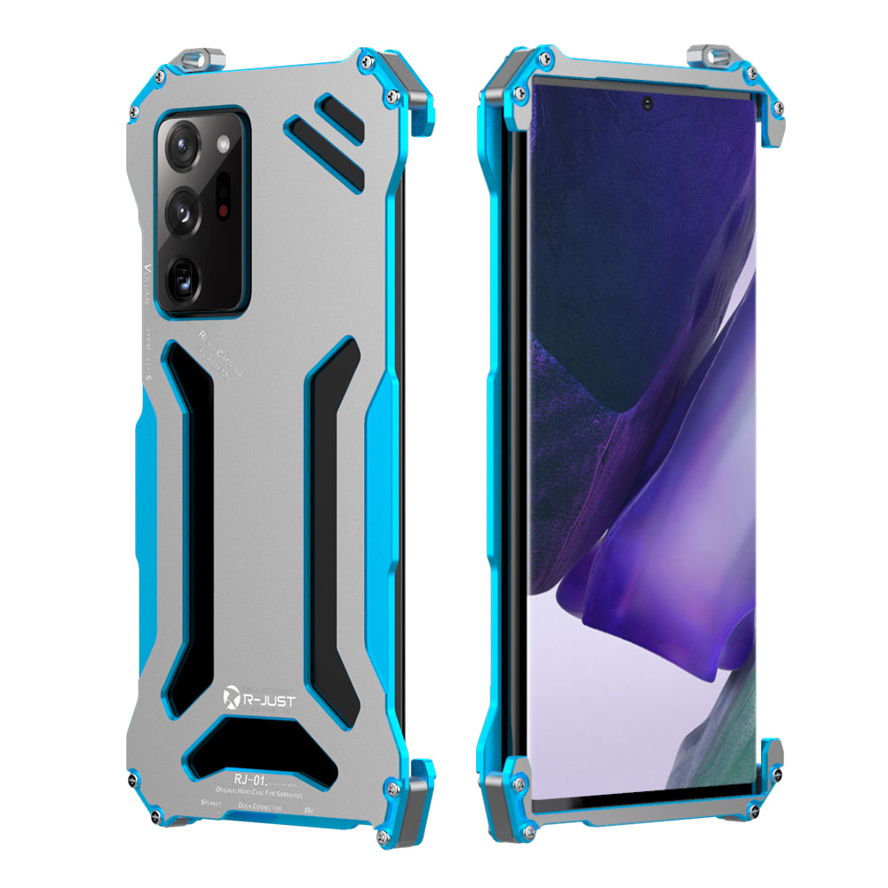 R-Just Gundam Aerospace Aluminum Contrast Color Shockproof Metal Shell Outdoor Protection Case for Samsung Galaxy Note20 Ultra & Galaxy Note20