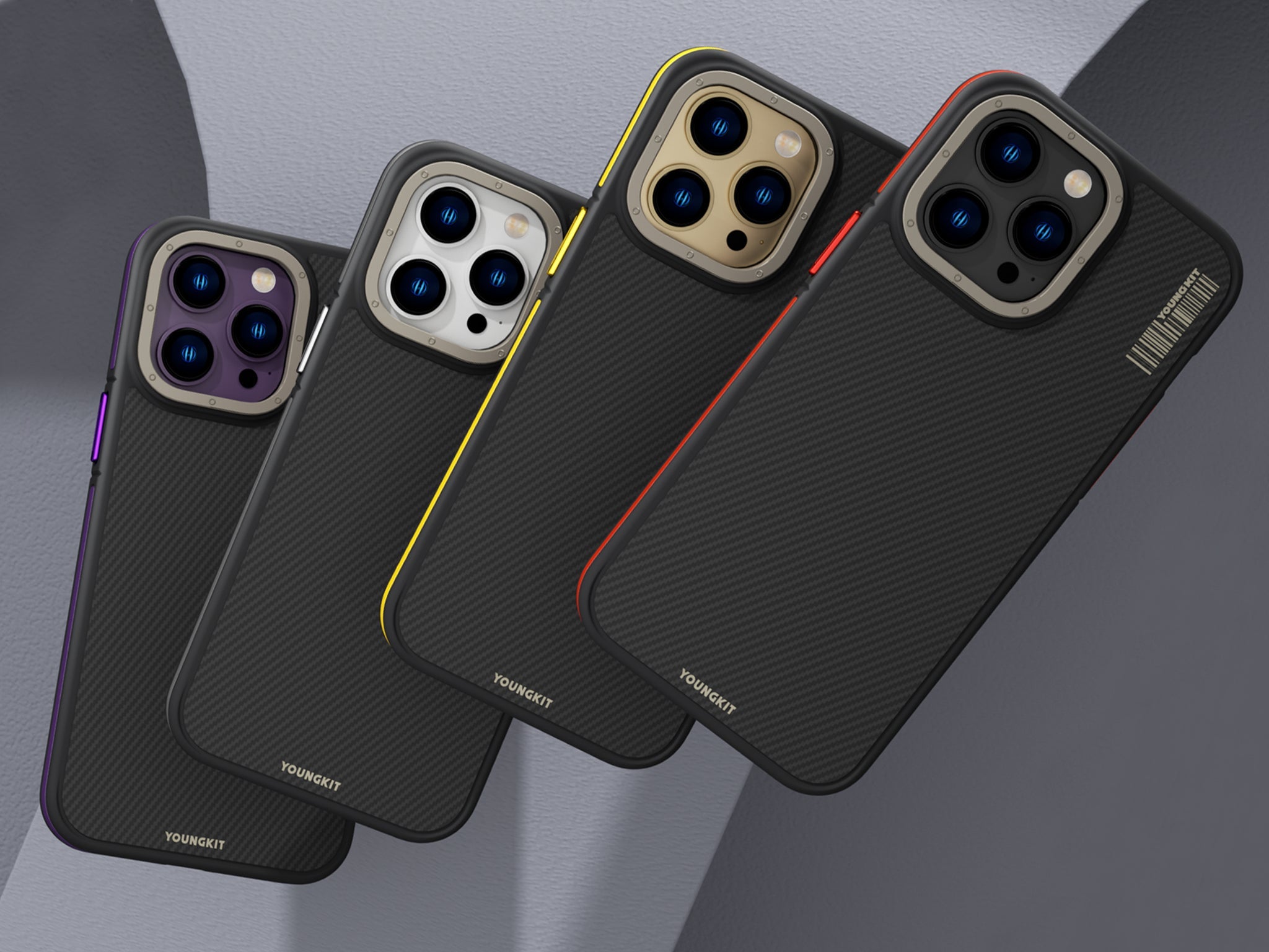 YOUNGKIT Kevlar MagSafe Slim Thin Anti-Scratch Shockproof Back Cover Case