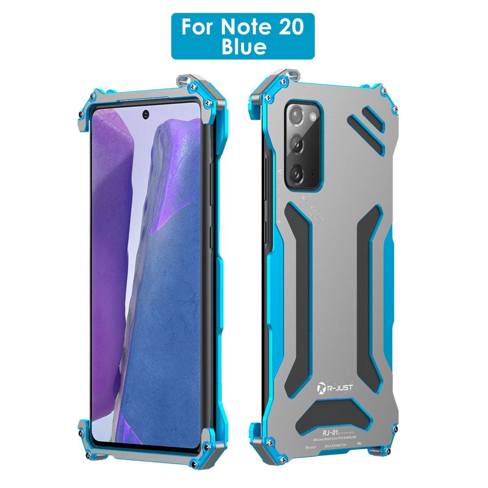 R-Just Gundam Aerospace Aluminum Contrast Color Shockproof Metal Shell Outdoor Protection Case for Samsung Galaxy Note20 Ultra & Galaxy Note20