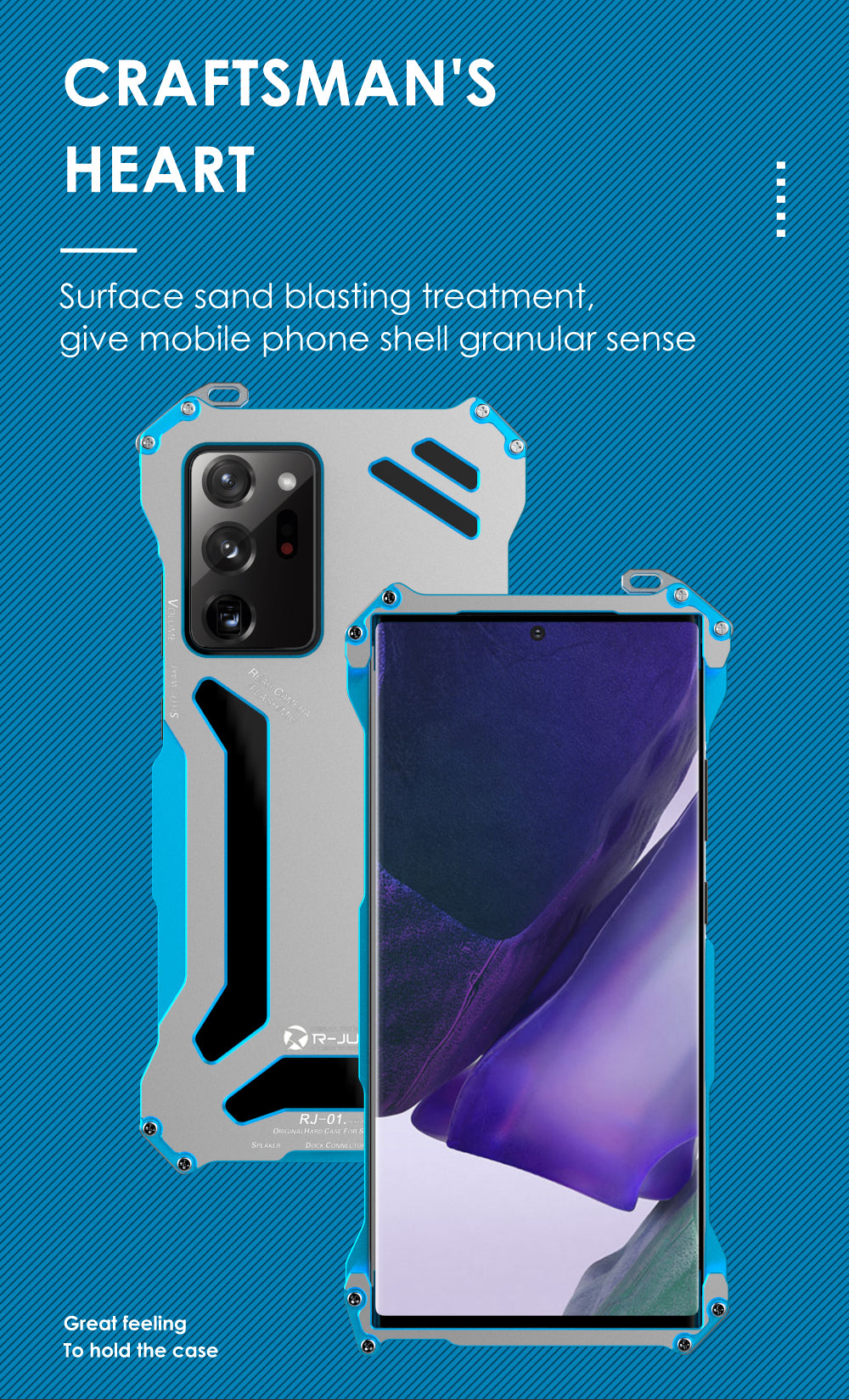 R-Just Gundam Aerospace Aluminum Contrast Color Shockproof Metal Shell Outdoor Protection Case for Samsung Galaxy Note20 Ultra & Galaxy Note20