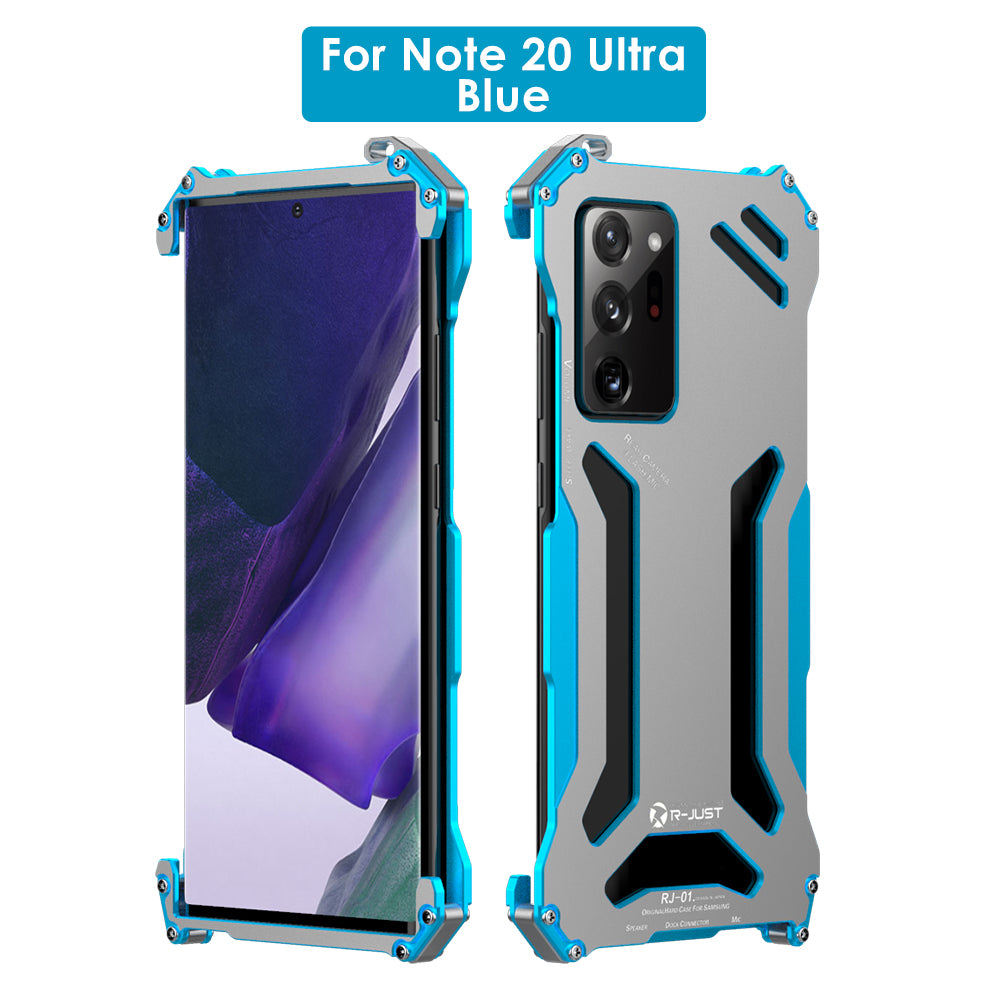 R-Just Gundam Aerospace Aluminum Contrast Color Shockproof Metal Shell Outdoor Protection Case for Samsung Galaxy Note20 Ultra & Galaxy Note20