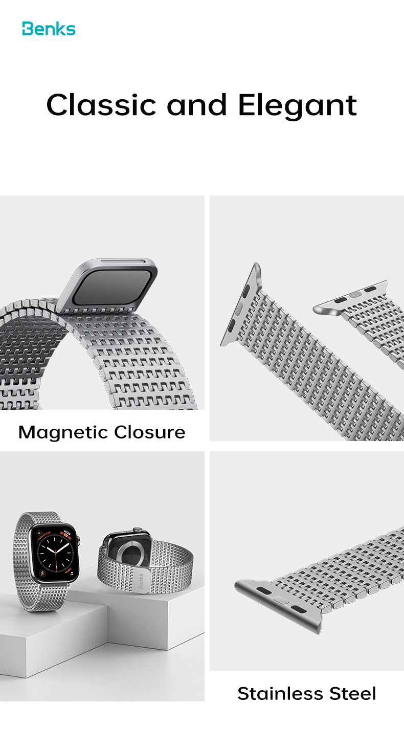 Benks Domino Magnetic Metal Watch Band for Apple Watch