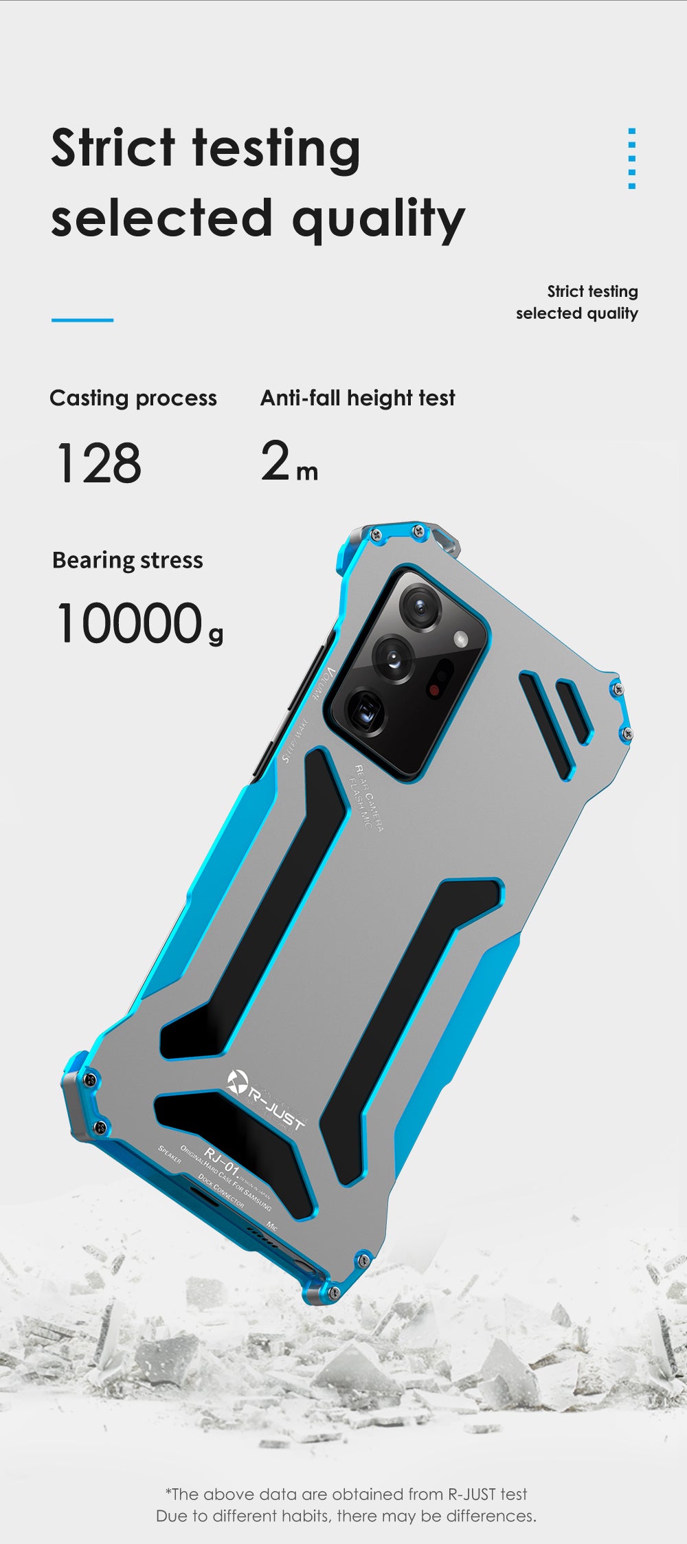 R-Just Gundam Aerospace Aluminum Contrast Color Shockproof Metal Shell Outdoor Protection Case for Samsung Galaxy Note20 Ultra & Galaxy Note20