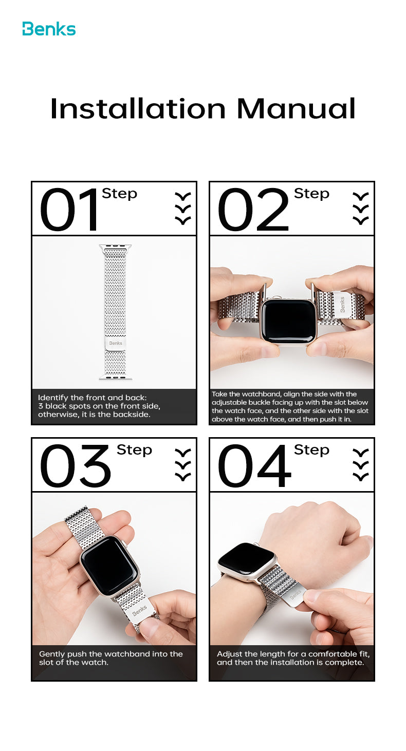 Benks Domino Magnetic Metal Watch Band for Apple Watch