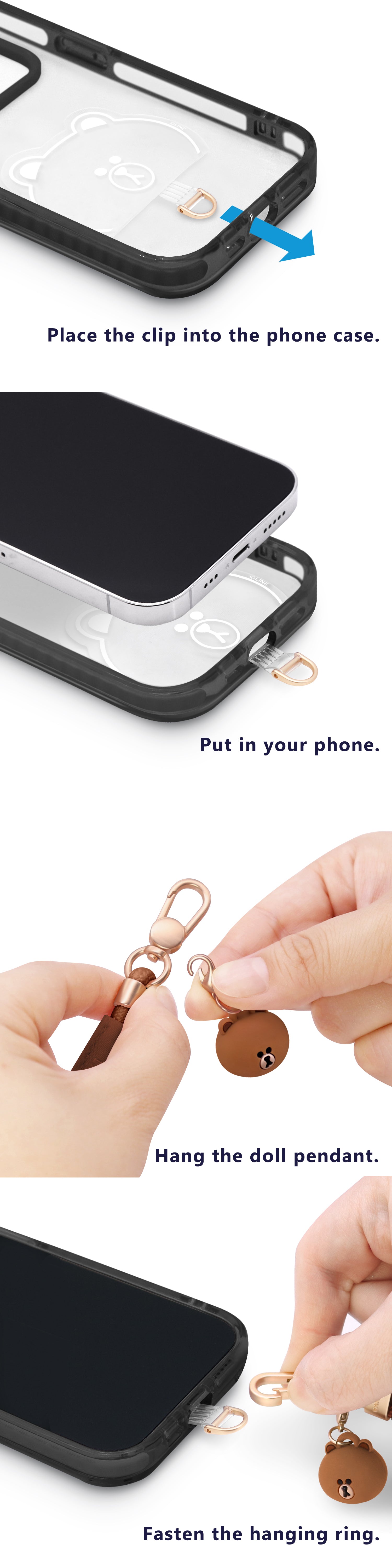 GARMMA Line Friends Doll Charm Phone Buckle Strap Adjustable Lanyard