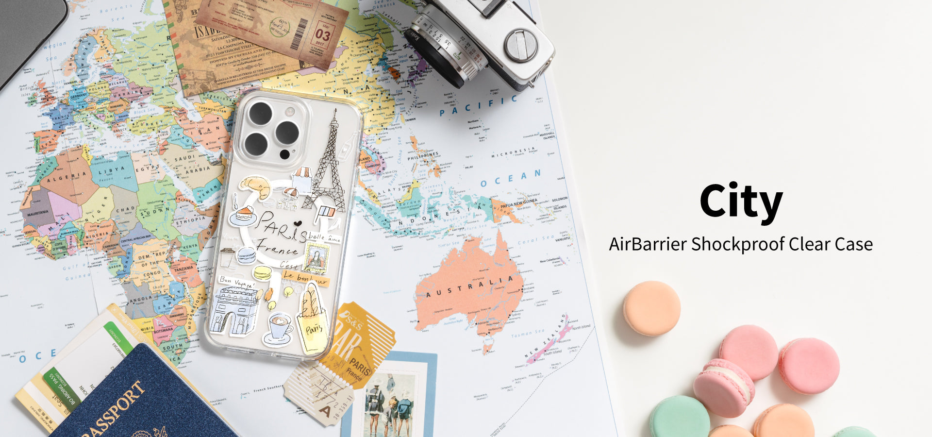 SwitchEasy City M MagSafe Hand-drawn Print AirBarrier Shockproof Clear Case Cover