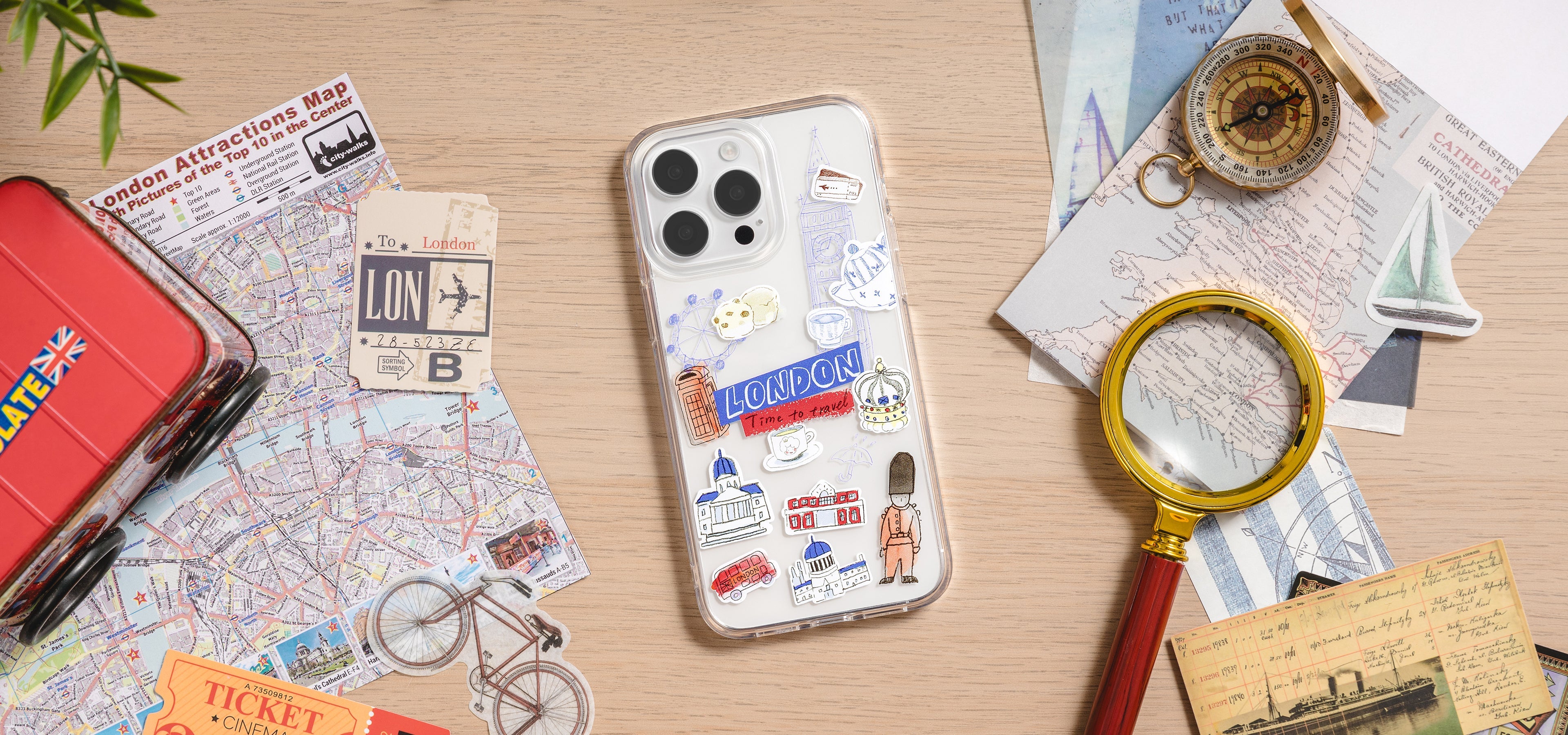 SwitchEasy City Hand-drawn Print AirBarrier Shockproof Clear Case Cover