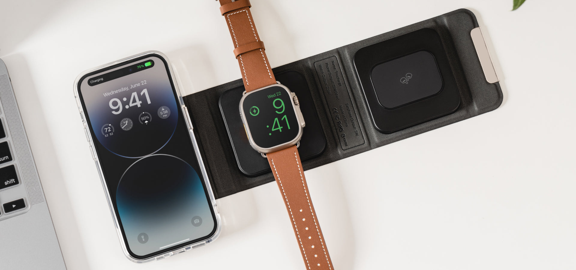 SwitchEasy TrioCharge 15W Fast Charging Portable Wireless Charger