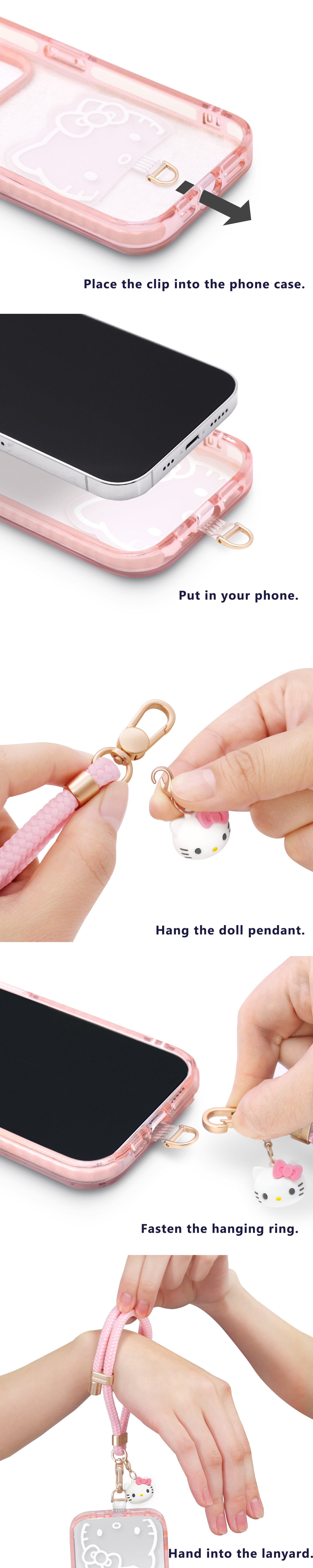 GARMMA Sanrio Doll Charm Buckle Strap Adjustable Phone Lanyard