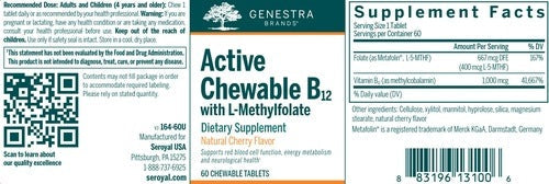 Active Chew B12 w/L-Methylfolate