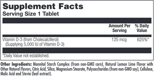 D-3 125 mcg Lemon Lime